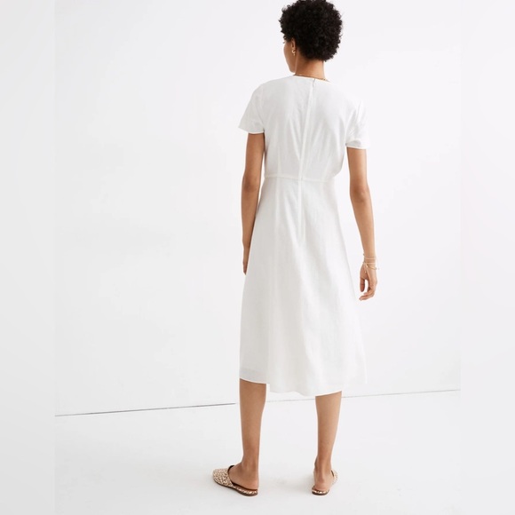 Madewell Linen-Blend Button-Wrap Dress - Picture 3 of 7